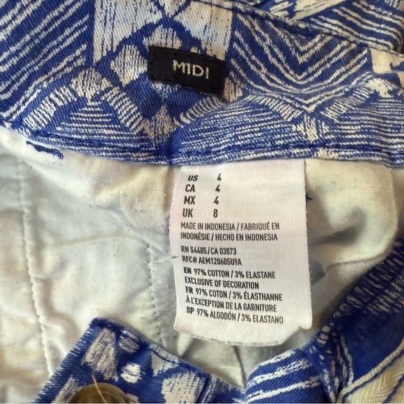 American Eagle Outfitters Blue Geometric Jean Shorts - Picture 3 of 5